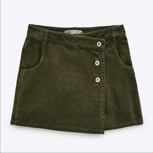 Zara Green Corduroy Skort